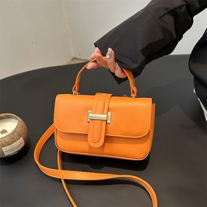 Sac À Bandoulière Petit Carré En Cuir PU Pour Femmes Avec Poignée Supérieure Et Boucle Métallique Sac À Main Tendance Chic