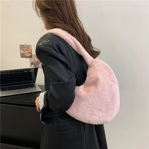 Sac à Épaule en Peluche en Forme de Cœur pour Femmes Sac à Main en Fausse Fourrure Hiver Décontracté Doux pour Femme