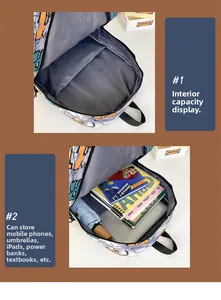 Detailed view of the backpack inner compartment showing high capacity for daily essentials