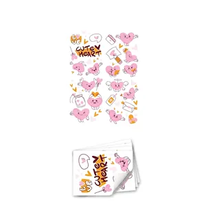 Valentijnsdag raamstickers set met 4 vellen roze hartjes decoratie van 30x40cm per stuk