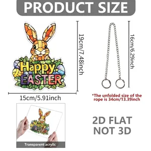 Tableau des tailles pour plaque de porte lapin de Pâques 2D en acrylique avec dimensions