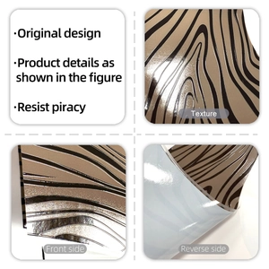 Close-up of metallic copper and dark brown wood texture self-adhesive wall stickers