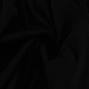 Dettaglio macro della trama del tessuto nero a pieghe sull'elegante abito francese in stile A