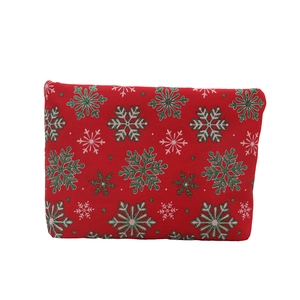 Trousse à maquillage rouge de Noël avec motifs de flocons de neige scintillants