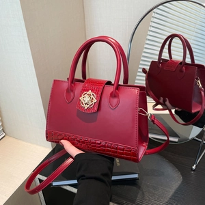 Französische Minimalistische Damen PU Leder Kleine Quadratische Tasche Florale Gold Schnalle Krokodil Handtasche Umhängetasche