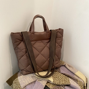 Sac Fourre-tout Matelassé À Losanges Grande Capacité Sac À Épaule En Nylon Pour Femmes 2025 Nouveau Mode Automne Hiver