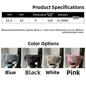 Detaillierte Größentabelle und Mehrfarbenansicht der stylischen Brusttasche mit Bärendruck