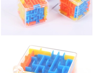 Detailansicht der mehrschichtigen Innenbahnen in einem 3D-Puzzle-Labyrinth-Würfel