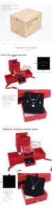Detailed view of red double door jewelry gift box with rose and storage drawer