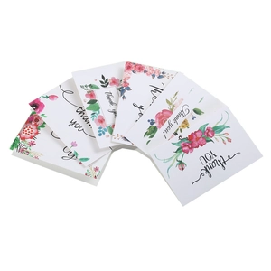 Set di 6 biglietti di ringraziamento floreali acquerello con buste bianche