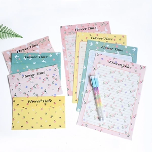 Fresh Floral Letter Paper And Envelope Kit Cute Rabbit Bird Patterns Pastoral Writing Stationery Kit For Students General