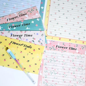 Floral stationery set with colorful flower envelopes and letter papers for writing