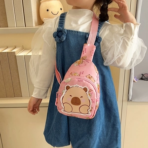 Kinder Niedliche Oxford Tuch Cartoon Wasserschwein Brusttasche Leichte Verstellbare Schulter Umhängetasche Für Reise Alltag Schule Jungen Mädchen