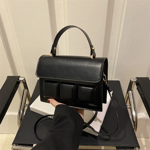 Women Fashion Solid Color Chocolate Block Shoulder Bag PU Leather Small Square Crossbody Bag With 3D Embossed Pattern Handbag