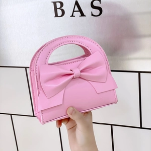 Girls Mini Handbag Cute Bow PU Leather Kids Crossbody Bag Fashion Sweet Toddler Shoulder Purse With Chain Strap