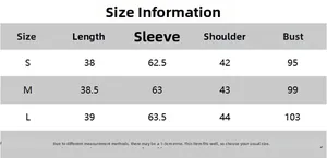 Guide détaillé des tailles pour chemise courte en coton à manches longues en S M L