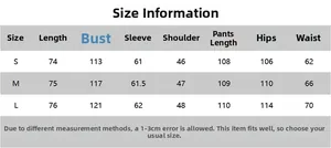 Detaillierte Größentabelle für das Damen-Zweiteiler-Set aus Blazer und Hose