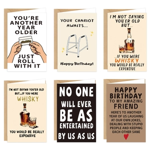 Humorous Birthday Greeting Cards With Kraft Envelopes Funny Whiskey Illustration Sarcastic Message Cards For Friends Family Holiday Gifting
