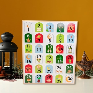 Calendario de cuenta regresiva de 30 días para Ramadán con ilustraciones islámicas