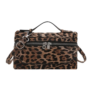 Retro Handtasche im Leopardenmuster mit verstellbarem Riemen und Silberbeschlägen