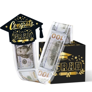 Congrats GRAD Graduation Surprise Money Pull Case Mortarboard Paper Money Box For Graduation Party Decorations Ceremony Gift