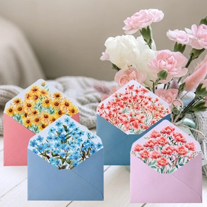 Romantische bloemen envelop stationery set voor bruiloft en feest uitnodigingen