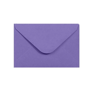 Detailed view of a solid purple kraft paper envelope with classic western flap design