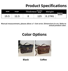 Guide des tailles pour sac bandoulière léopard avec dimensions et options de couleurs