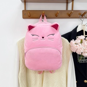 Kids Plush Cat Backpack For Preschool Toddler Girls Boys Cartoon 3D Ears Animal Schoolbag Kindergarten Travel Daypack