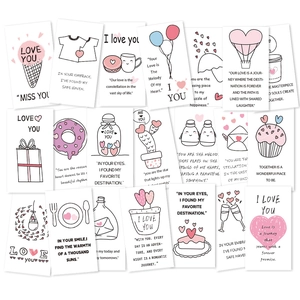 Mini Lunchbox Notes Cards Inspirational Love Greeting Cards For Anniversary Valentine Day Romantic Hand Drawn Pattern Decor