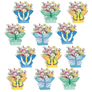 Set of 12 3D butterfly floral snack boxes in four colors for party favors and gifts