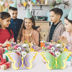 3D butterfly gift baskets with gold trim for tea party birthday table decorations