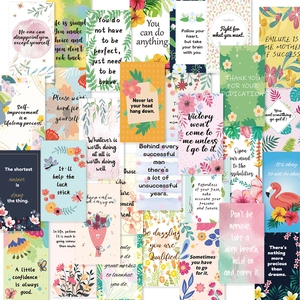 Motivational Inspirational Cards For Kids And Adults Lunch Box Notes With English Quotes Floral Cartoon Stationery Cards