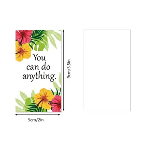 Front and back of 72pcs motivational cards with flowers and 'You can do anything' text