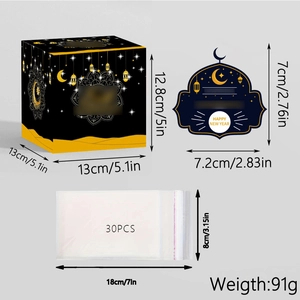 Goldenes Mond und Sterne DIY Geld Überraschungsbox Set mit 30 Tüten und Anhänger