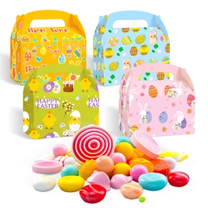 Boîte Cadeau en Carton Dessin Animé Lapin Œuf Poussin de Pâques Boîtes à Bonbons en Papier à Main Emballage Décoration de Fête