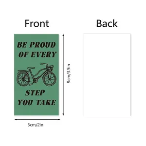 Biglietti motivazionali per lunch box con design di bicicletta e citazioni fronte e retro