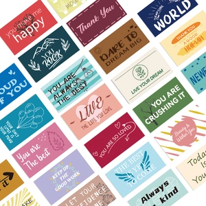 Set di 60 cartoline motivazionali colorate in inglese con citazioni e illustrazioni varie