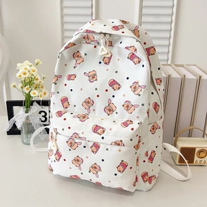 Cute school backpack with cartoon pig patterns and large capacity for students