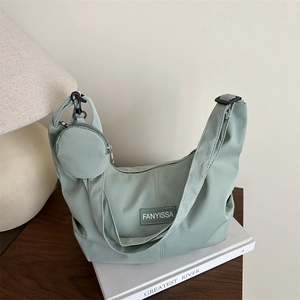 Borsa a Tracolla Hobo da Donna Con Mini Borsellino in Tessuto di Velluto a Costine Borsa a Spalla Casual Elegante Borsa a Mezzaluna per Uso Quotidiano