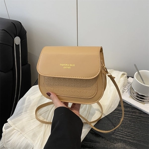 Fashion Women PU Leather Shoulder Bag Houndstooth Embossed Small Square Crossbody Bag With Adjustable Strap Solid Color