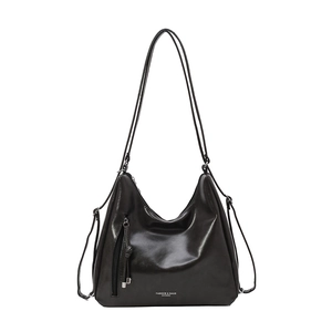 Large capacity black multifunctional tote bag used as shoulder and backpack