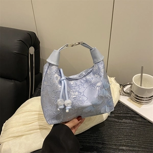 Sac Sous Le Bras En Broderie De Dentelle Avec Papillon Fleur Künstliche Perle Rétro Doux Grande Capacité Sac À Épaule Femme