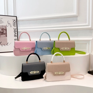 Minimalist leather crossbody bags with metal buckle available in five trendy colors