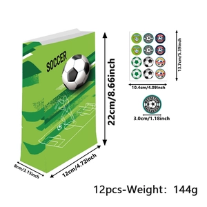 Details von Fußball-Geschenktüten und Aufklebern 22x12x8cm für Sportveranstaltungen und Feiern