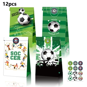 Fußball Soccer Thema Papier Geschenktüten Mit Verschluss Aufklebern Für Weltmeisterschaft Sport Geburtstag Party Mitgebsel Taschen Athlet Stadion Muster