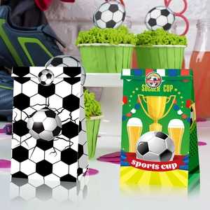 Sacs cadeaux de football en papier avec trophées et ballons pour fêtes à thème sportives