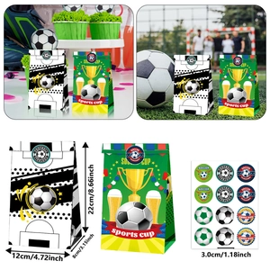 Sacs cadeaux de fête de football et autocollants de 22x12x8cm pour événements sportifs