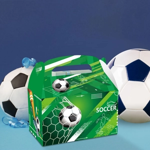 Boîtes de fête de football avec poignées et motifs de silhouette de joueur de foot