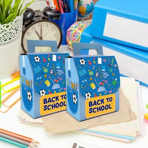 European creative school bag style gift box set with Back to School printed patterns